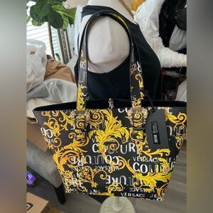 NWT- Versace Authentic Tote bag with a make bag inside